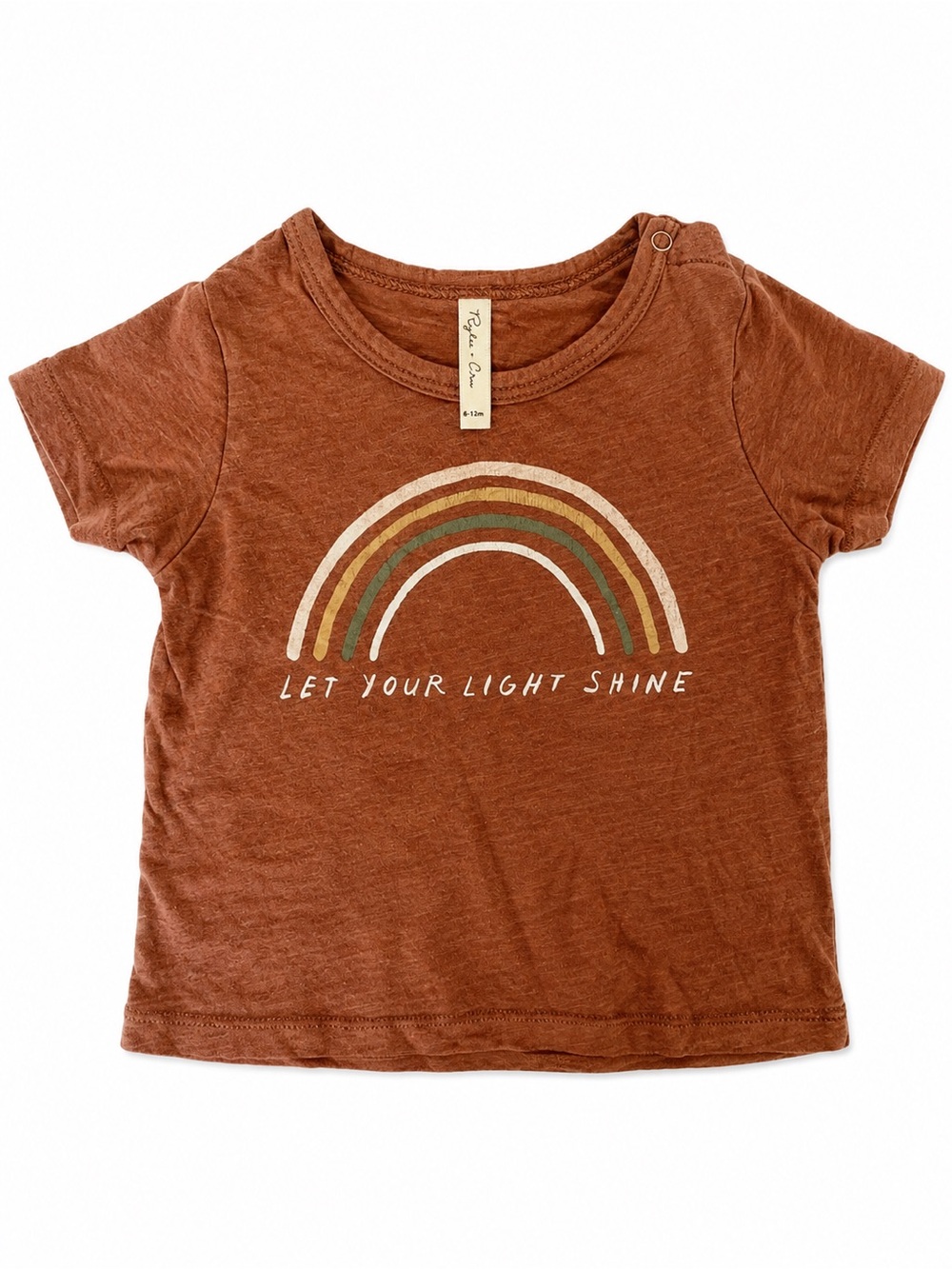 Rylee + Cru Brown Tee with Rainbow Graphic
